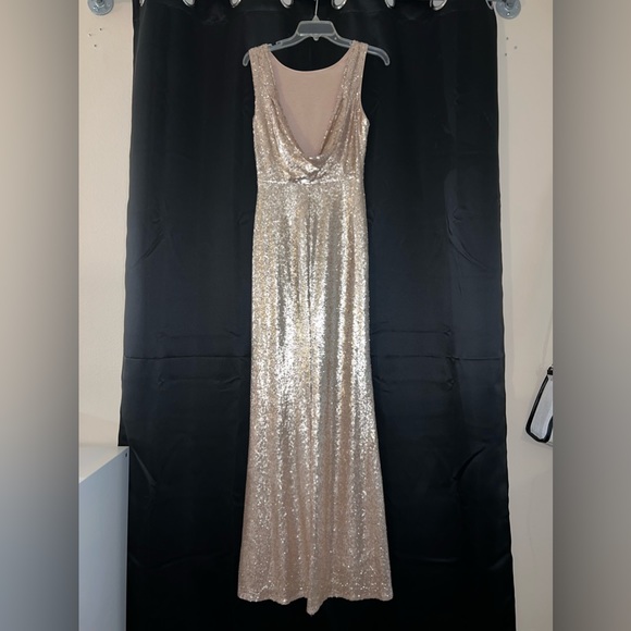 Lulu’s Rose Gold Sequined Maxi Dress - Picture 2 of 3